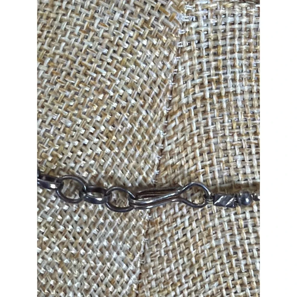 Turquoise Blue Square Glass Bead Liquid Silver‎ Bar Chain Necklace Boho Layering